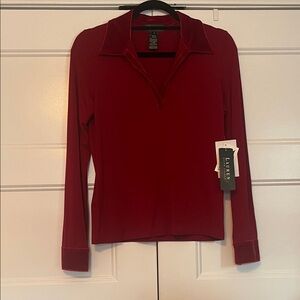 Lauren Ralph Lauren Deep Red Long Sleeve Top